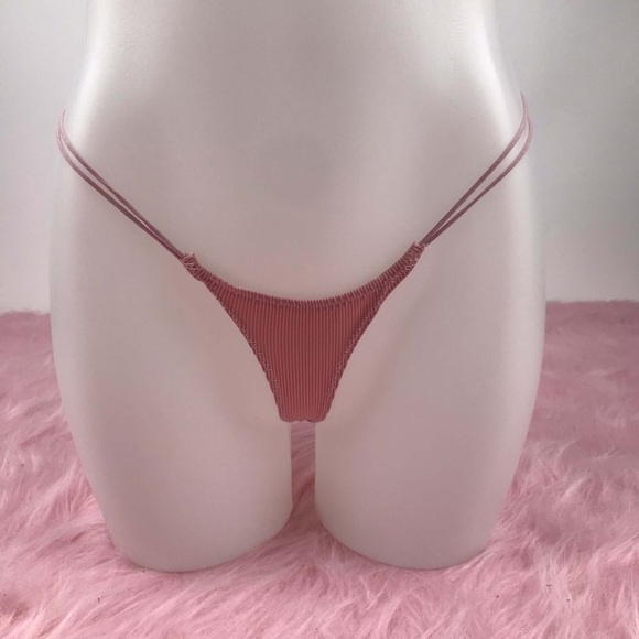 Three Pack Ribbed Style Thong Panties - Picture 6 of 11